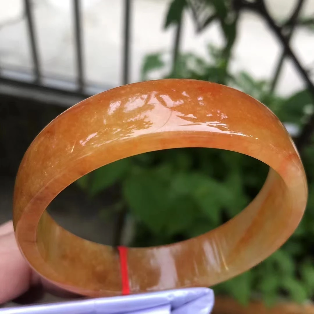 

Natural Myanmar yellow jade bangles for women big size jadeite jade bracelet jade bracelets for women jade jewelry 62mm 10902