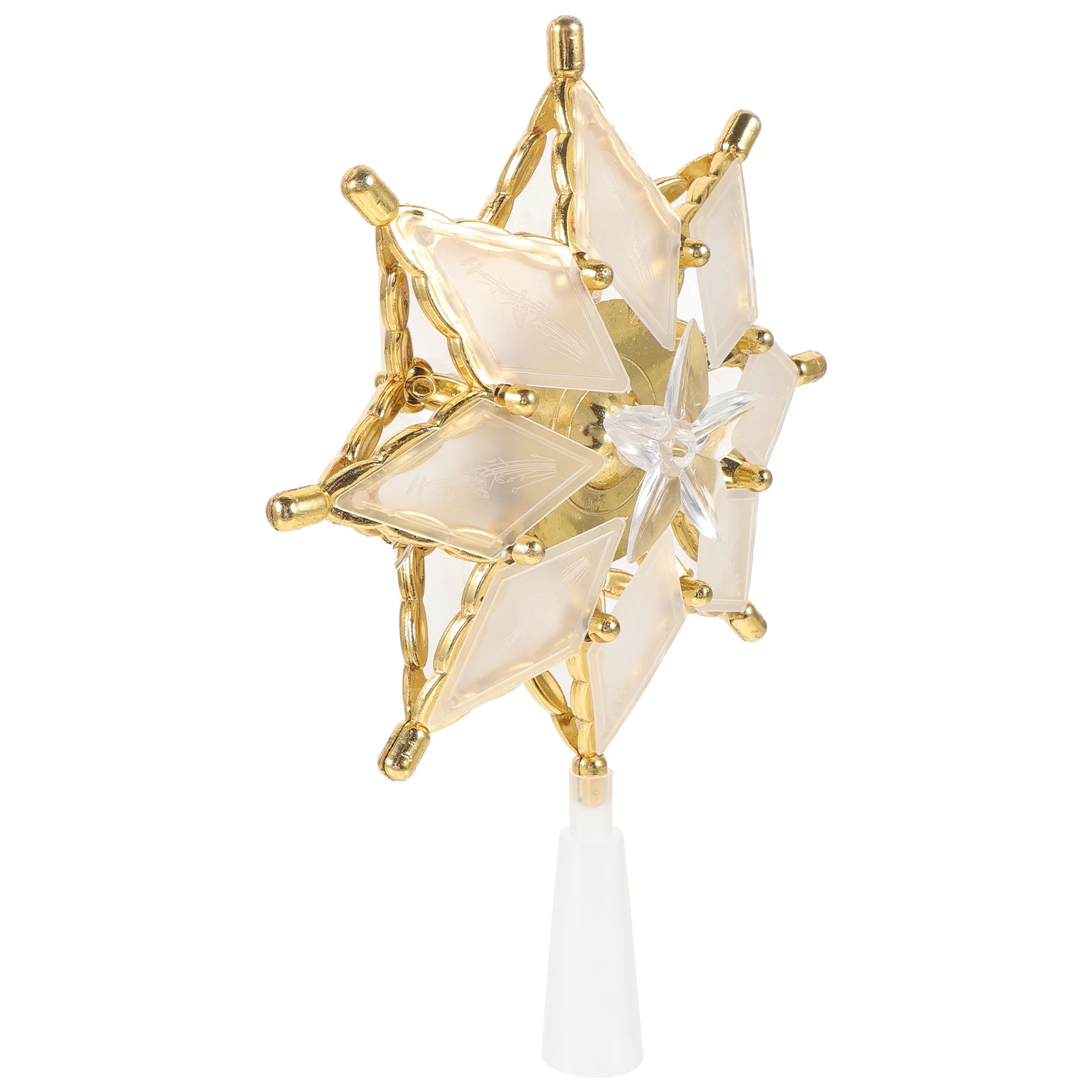 

Christmas Tree Star Toppers 3D Star Tree Topper Lights Double Sided Gold Snowflake Tree Top Led Lights Ornament Xmas Tree
