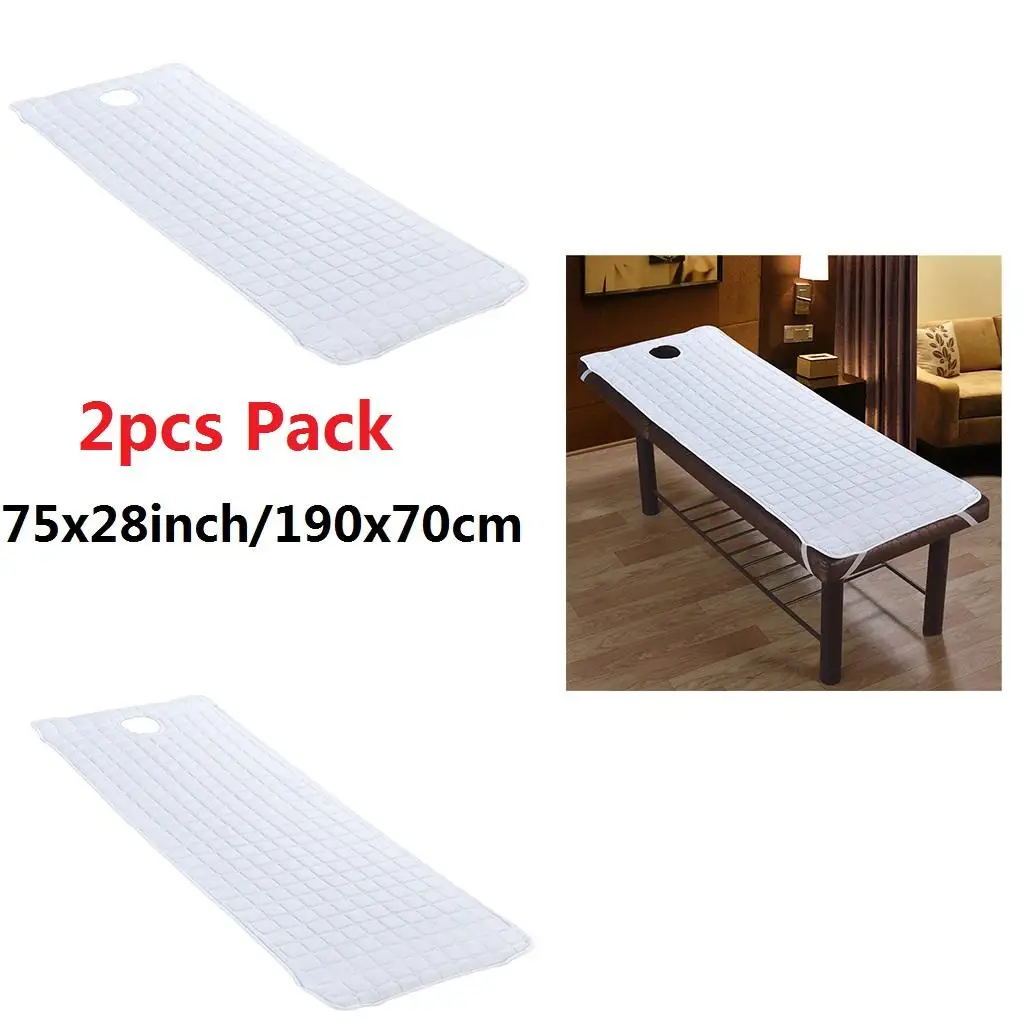 

2 Pieces Facial Massage Table Bed Cover Mattress Pad With Hole