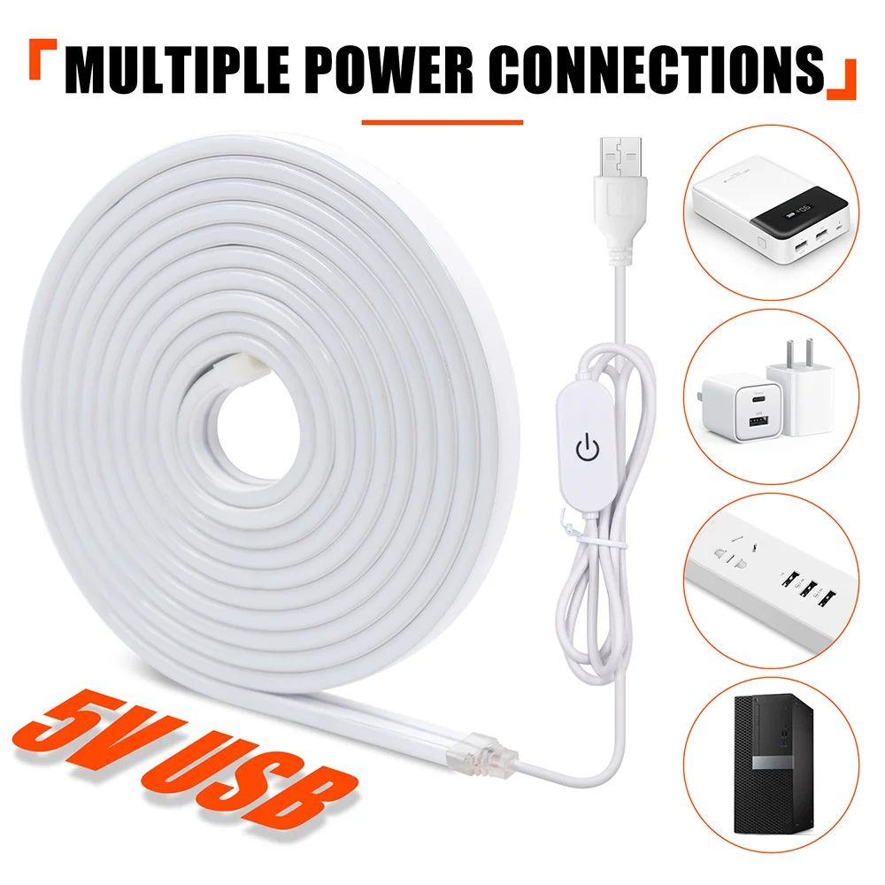 5 В неоновая светодиодная лента с сенсорным датчиком переключатель регулируемой