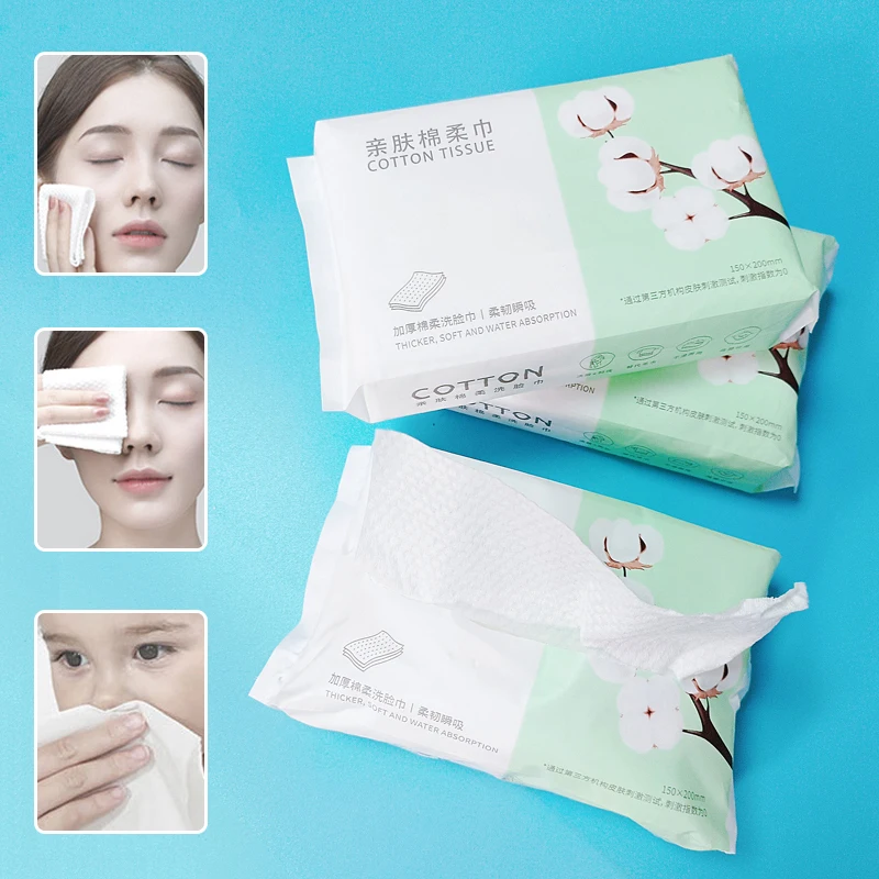 

1Pack Natural Disposable Face Towel Travel Face Cleansing Wet And Dry Makeup Remover Wipes Soft Nonwoven Makeup Cotton Towel