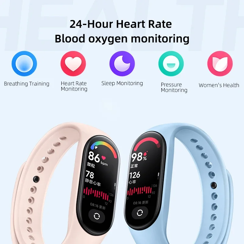 Смарт-браслет Xiaomi Mi Band 7 1 62 дюйма AMOLED фитнес-трекер с оксиметром в крови Bluetooth