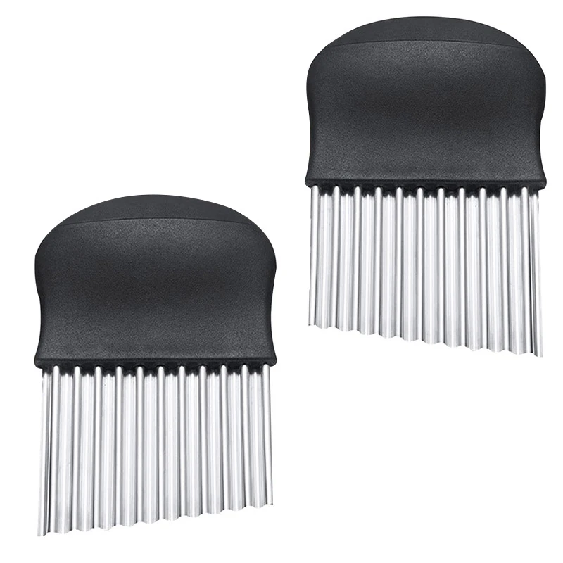 

Pack Of 2 French Fries Wave Cutter Potato Cutter Vegetable Cutter Stainless Steel Vegetable Slicer Chip Cutter Onion