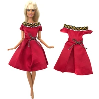nk official fashion red dress for barbie doll 16 outfit casual wear clothing handmade skirt accessories clothes diy dollhouse