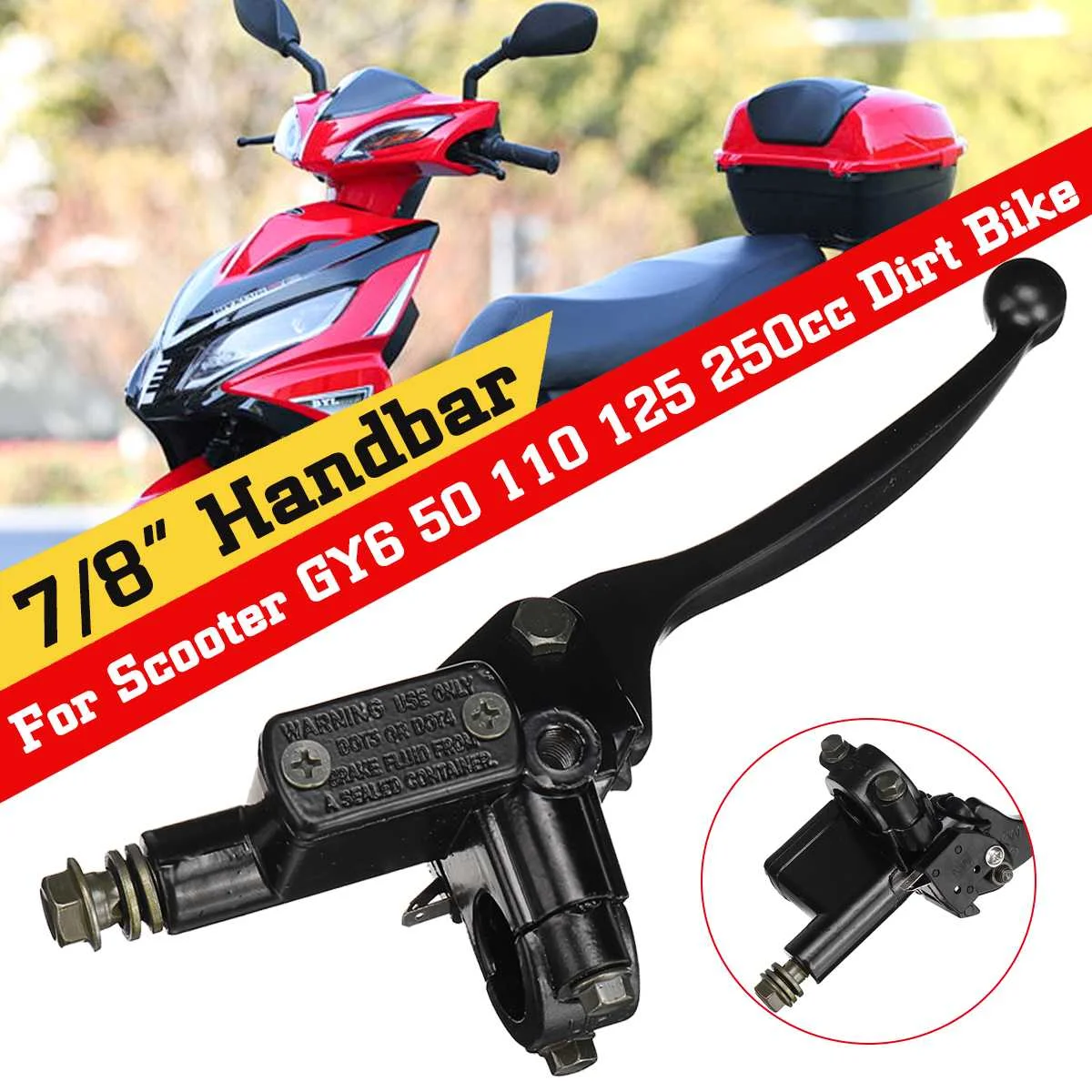 

7/8" 22mm Motorcycle Front Master Cylinder Brake Lever Right For 50cc 125cc 150cc 250cc GY6 Dirt Pit Bike Scooter ATV