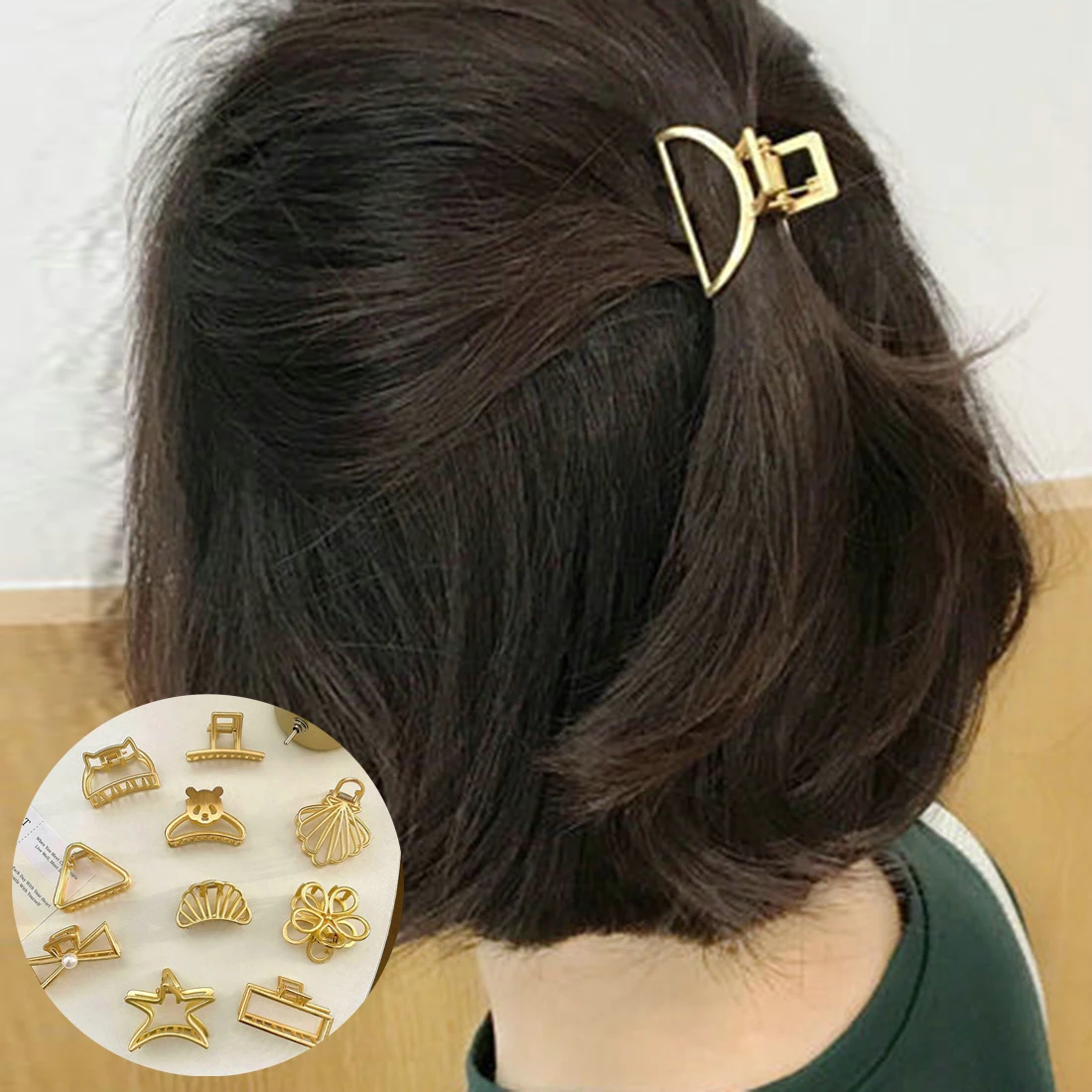 2022 capelli delle donne Golden Pearl Claw Polygon Bear Flower lega Candy Hair Clip Hairpin Super Fairy Hairclip Girls Fashion Accessory