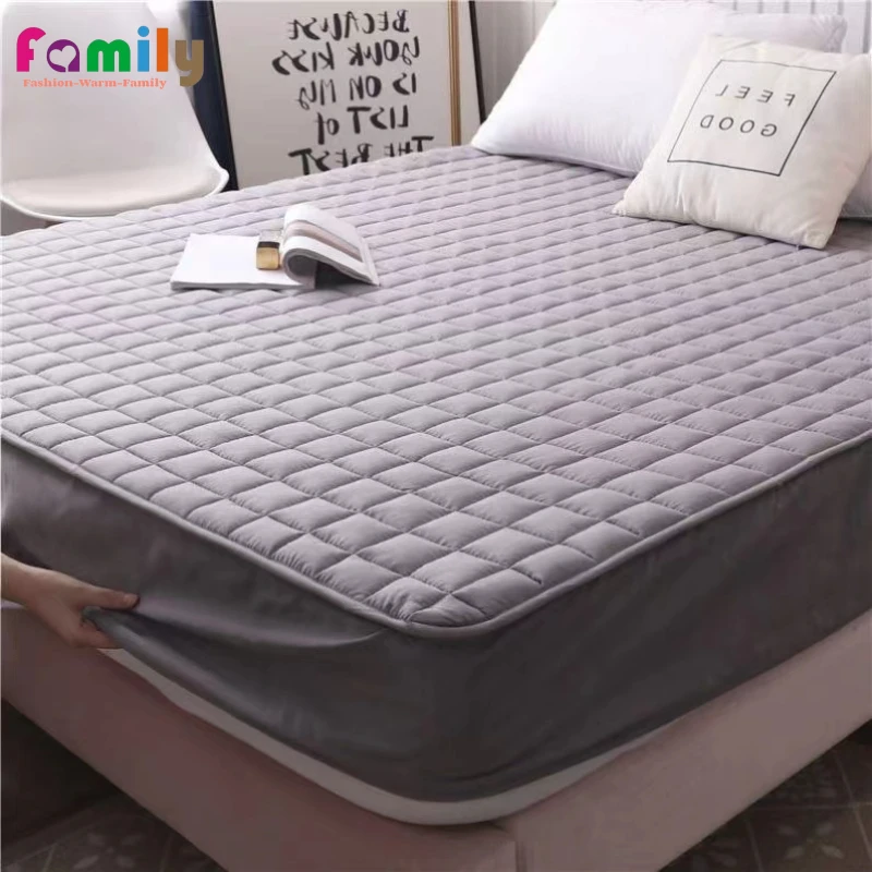 

Soft Luxury Large Quilted Mattress Cover Fully Thicken Jacquard Fabric Cartoon Printed Mattress Protector Pad for Bed Home Decor