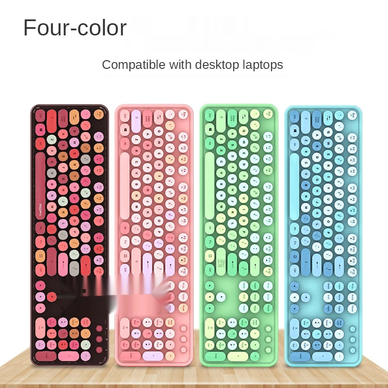 

USB Wireless SWEET Mixed Color Lipstick Girl Round Plastic Panel Mobile Phone Keyboard Detachable Key Cap Game Keybo006