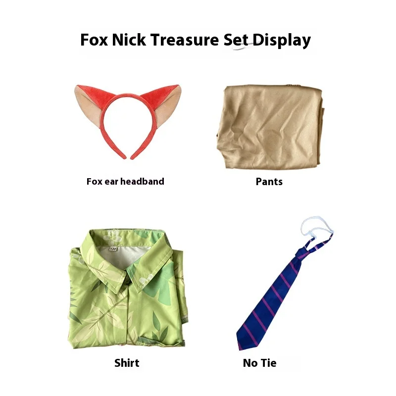 Новая кавайная рубашка для косплея Fox Nick Wilde с галстуком мужская летняя