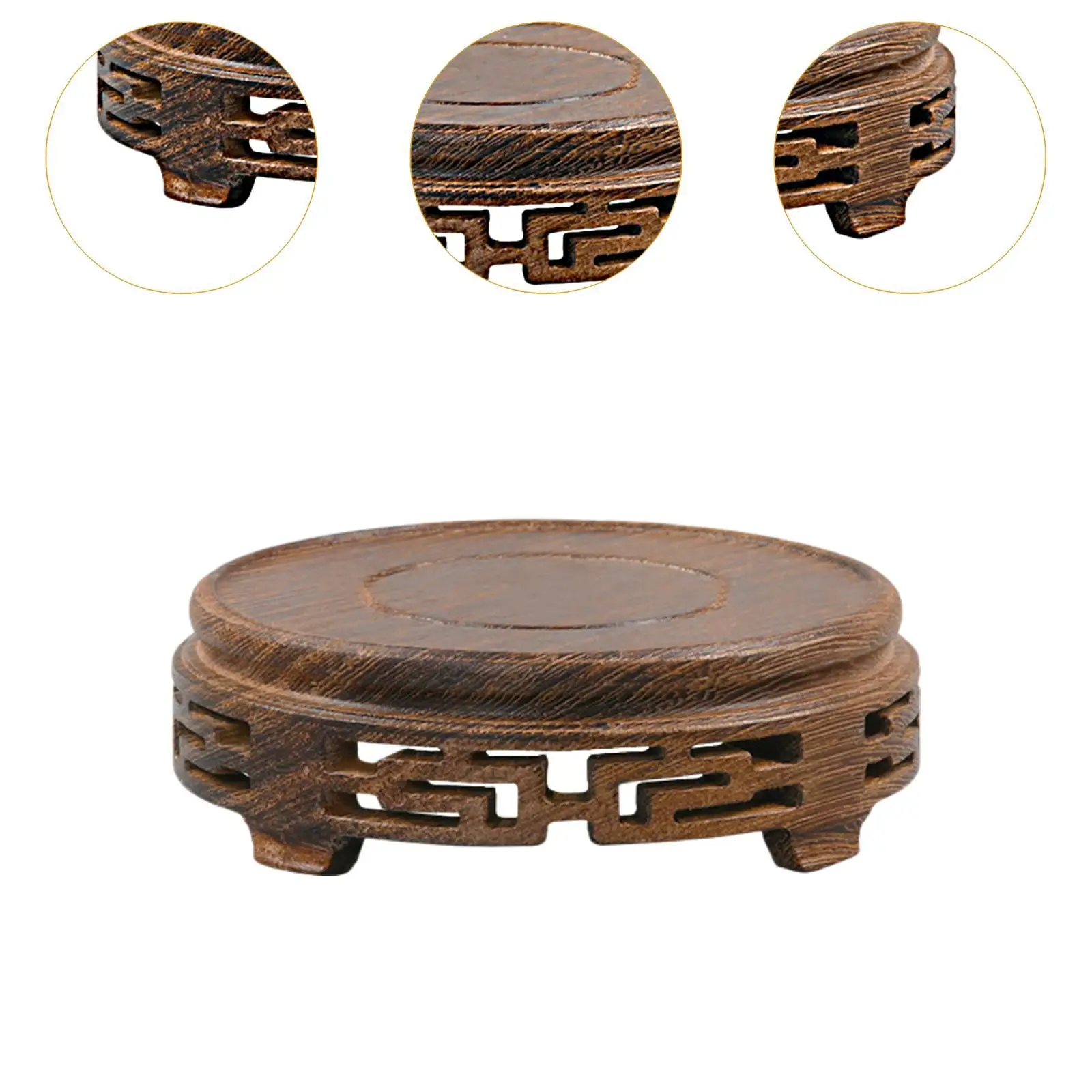 Круглая подставка для орнаментов деревянная цветов ретро-дизайн декоративная
