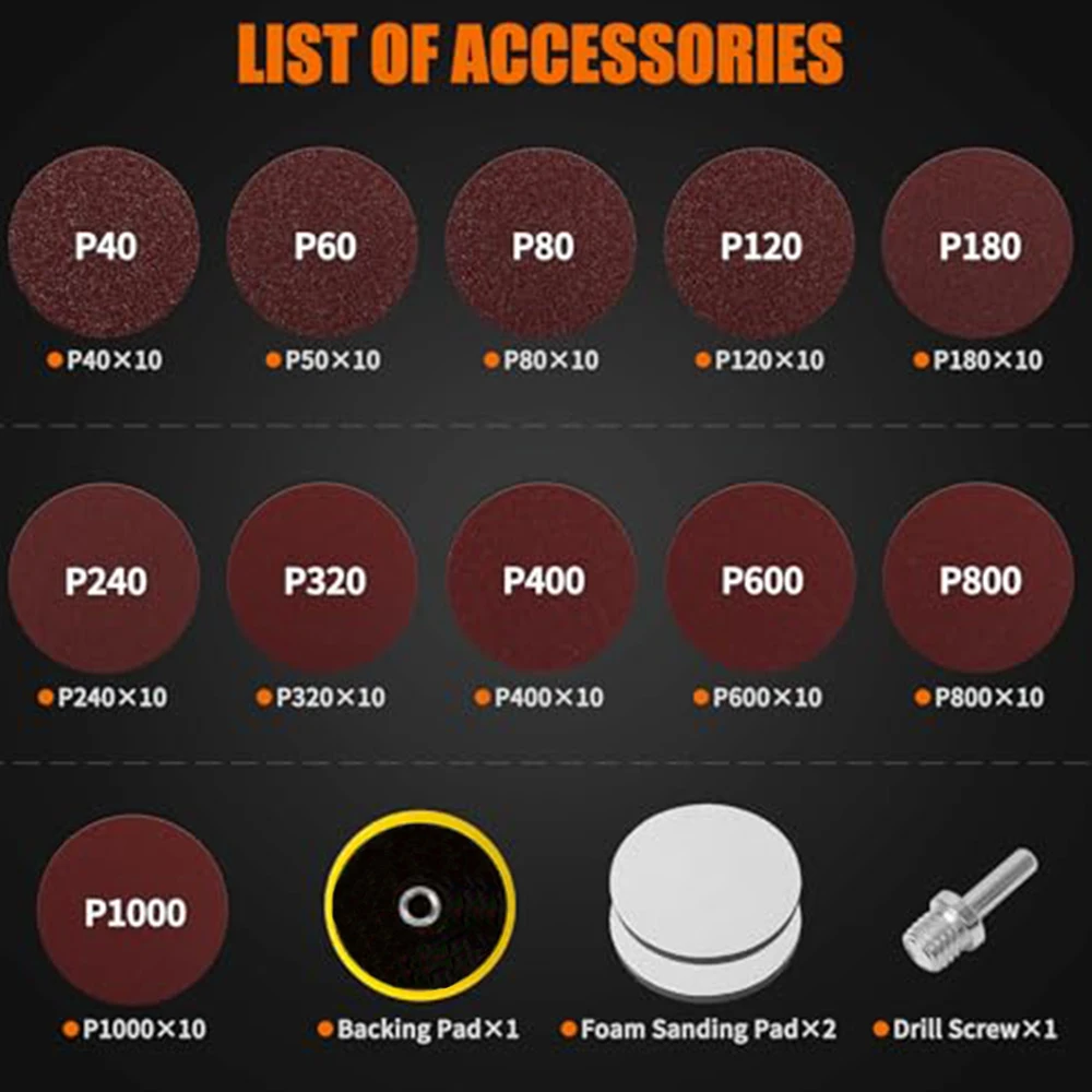 114 шт. 5-дюймовые насадки для шлифования дерева и металла