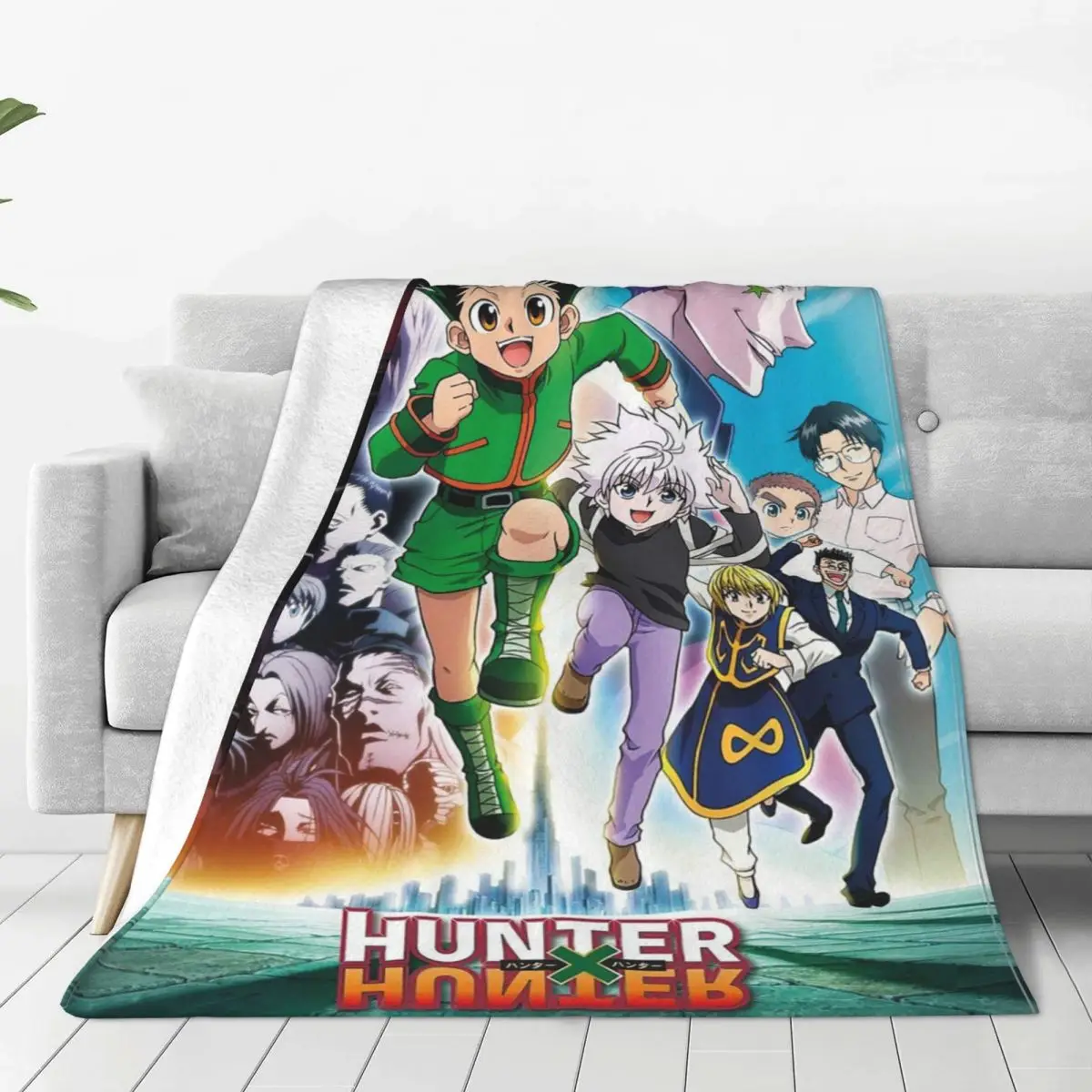 

Killua Zoldyck Kurapika Freecss Gon Morrow Hisoka Flannel Blankets Hunter X Hunter Throw Blankets for Sofa Bedding Bedspread