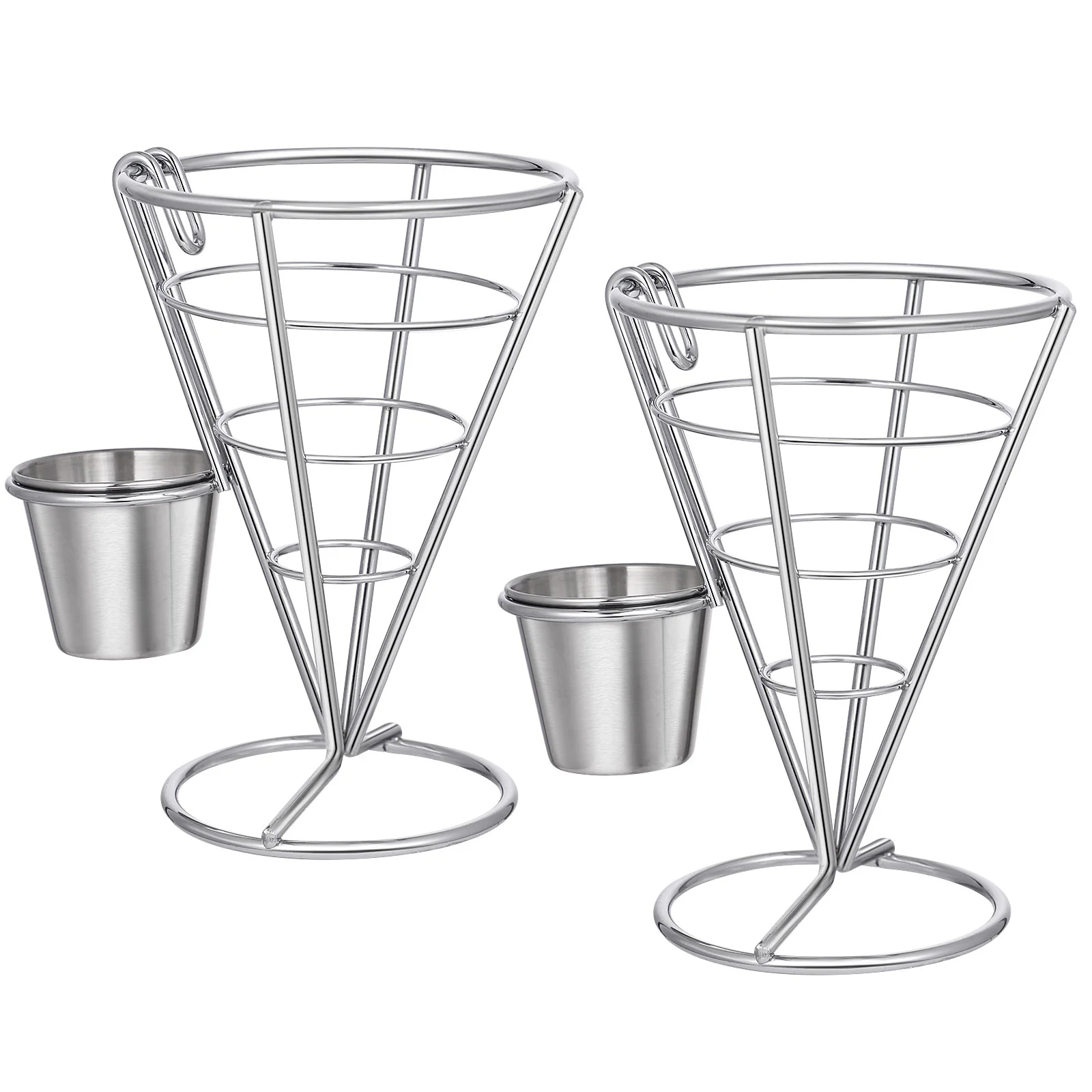 

French Holder Fry Cone Fries Basket Car Serving Stand Snack Metal Cup Rack Saucechipscones Chip Stands Dish Buffetdisplay