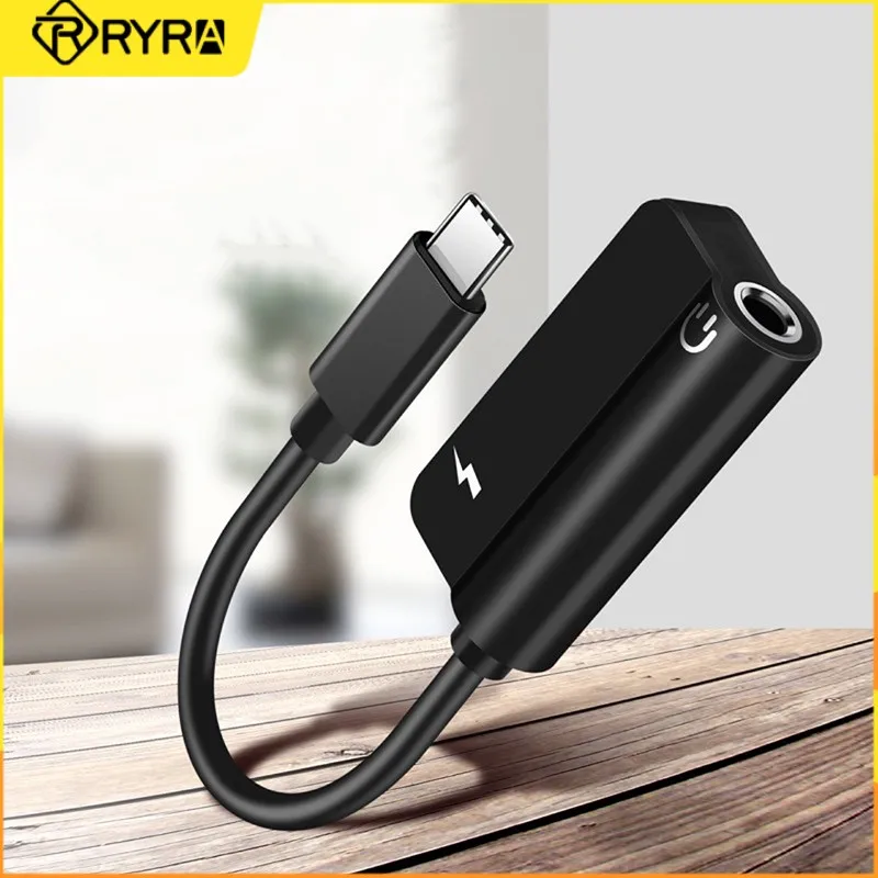 

RYRA типа «два-в-одном» Type-C адаптер поддержка зарядки и прослушивания песен кабель с разъемами типа C и 3,5 мм наушники сплиттера зарядное устро...