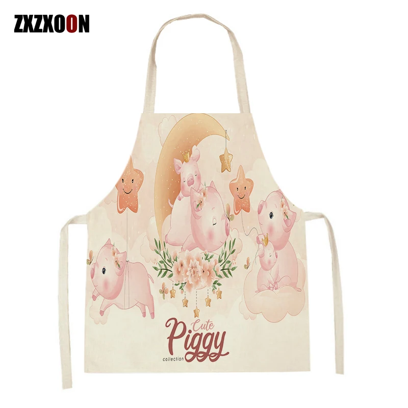 

Cute Animal Pattern Waist Sleeveless Kitchen Aprons Cartoon Koala Bear Hedgehog Fox Printed Cooking Baking Cleaning Aprons