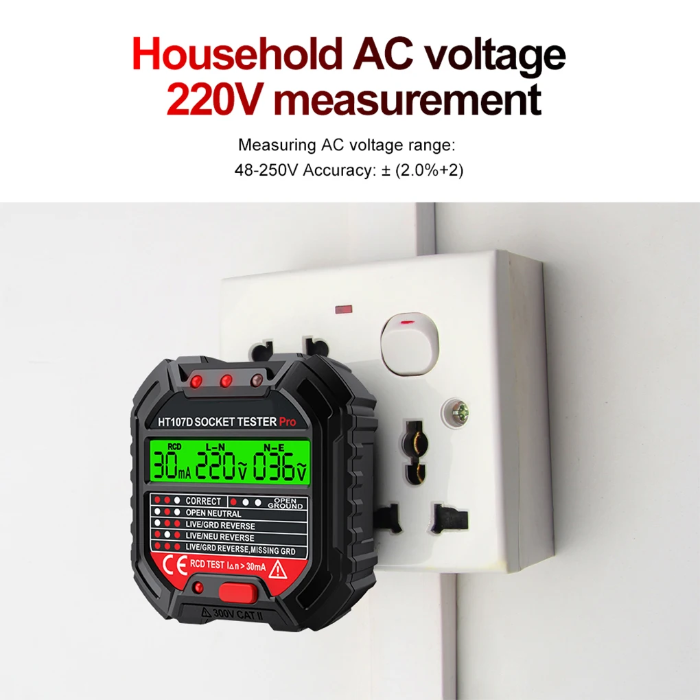 

Electric Outlet Tester Power Socket Zero Lines Detector Line Testers