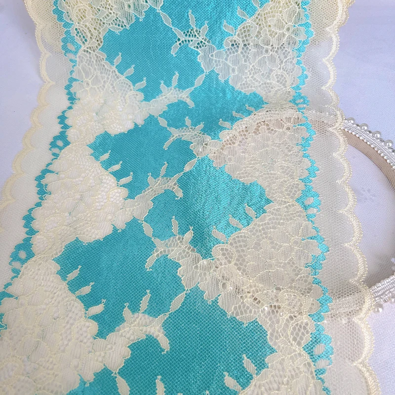 10 ярдов цвет синий растягивающаяся кружевная ткань аксессуары для шитья сделай