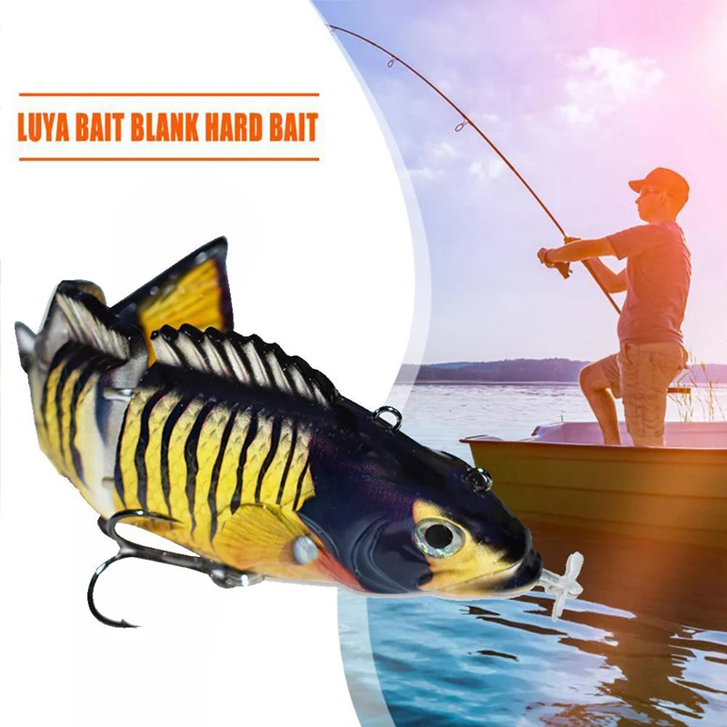 New Robotic Fishing Lure Electric Wobbler For Pike Electronic Multi Jointed Bait 4 Segments Auto Swimming Swimbait USB LED Light