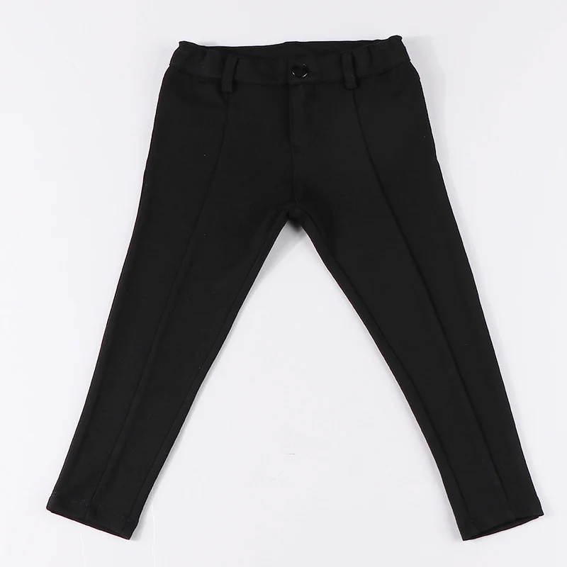 Boys long pants black all seasons trouser high elasticity waistband fashion pants summer kid clothes pants front zipper opening