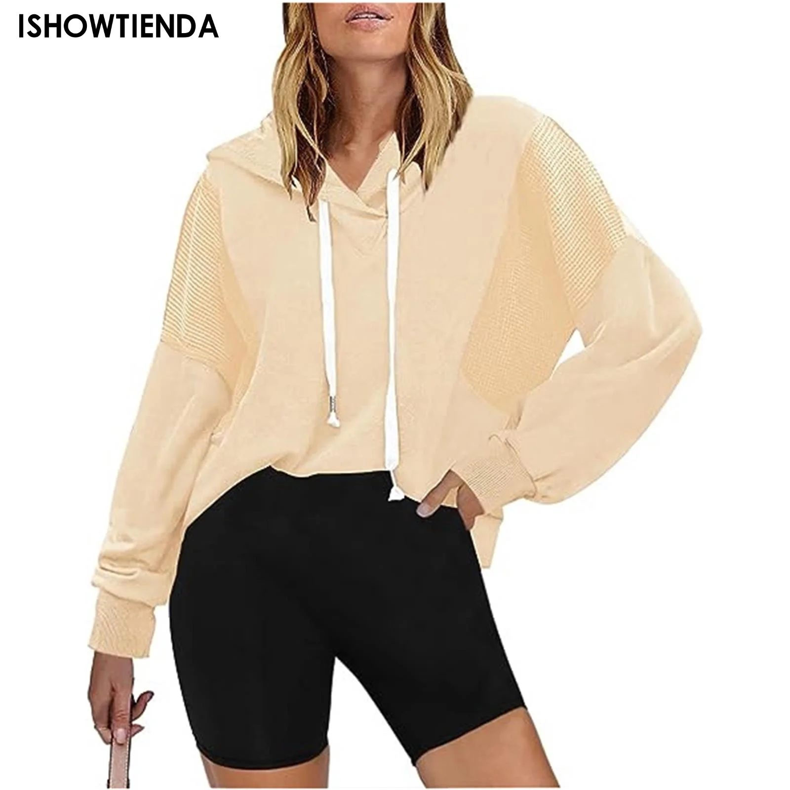 

Autumn Sweatshirts Korean Sporty Playful Chic Preppy Style Hoodies Women Neutral All Match Solid Color Long Sleeve Loose Casual