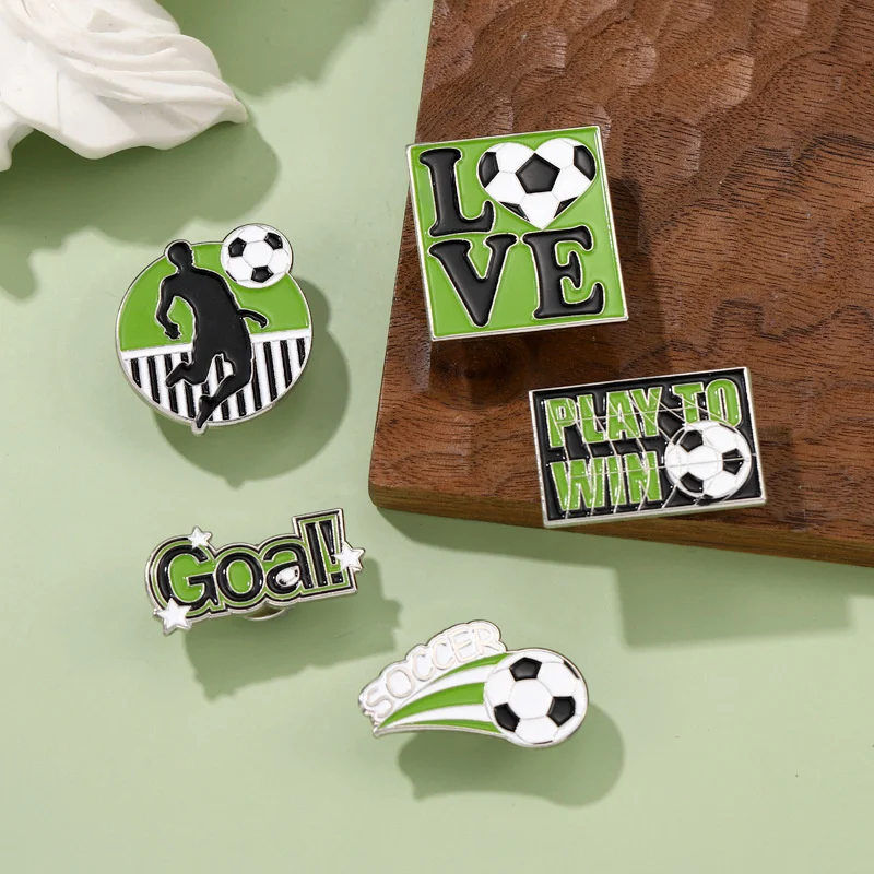 

Sports series brooch football sports metal badge English geometry jersey accessories brooch commemorative medal