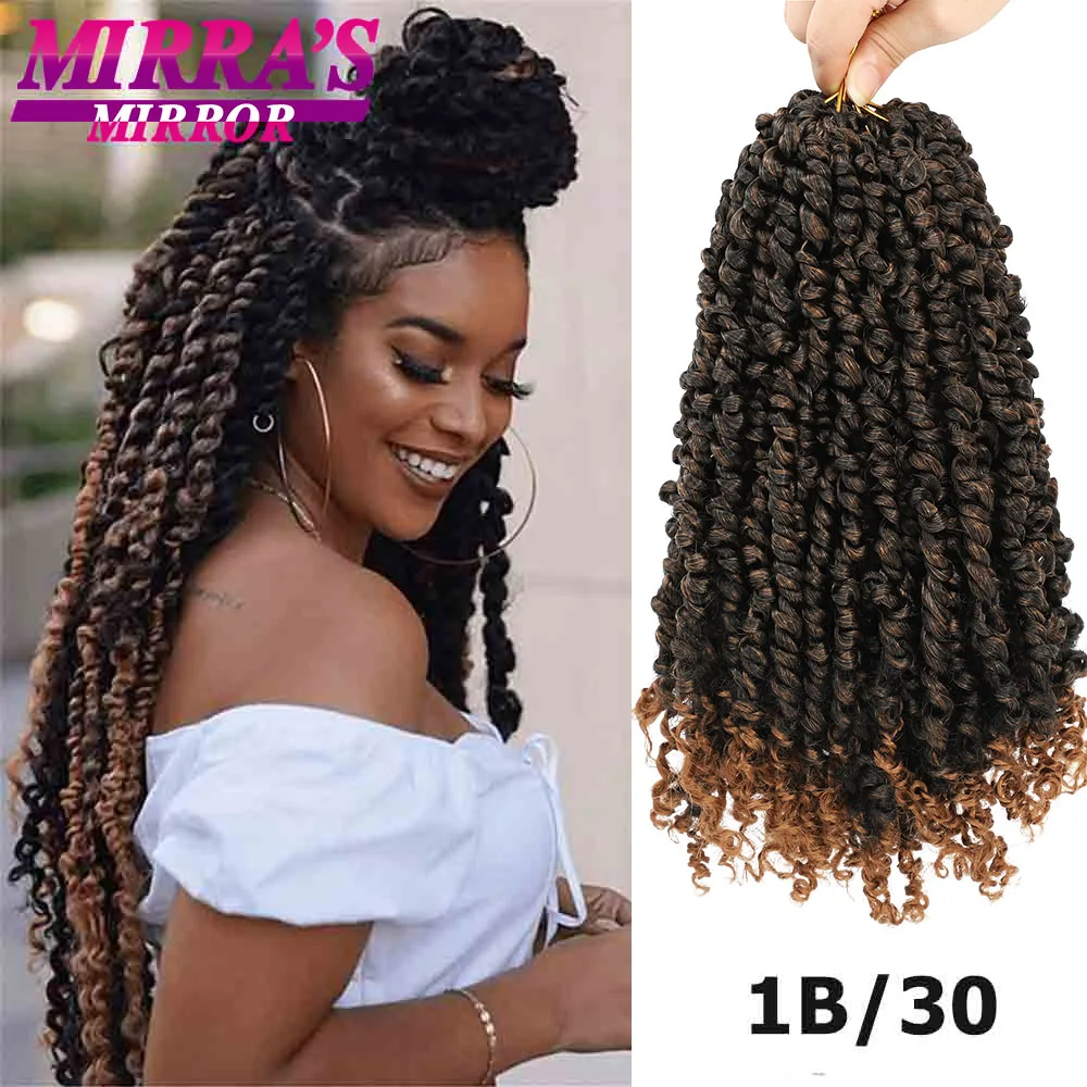 Pre-twisted Passion Twist Crochet Hair 6/8/12/18 Inch Short Spring Twist Crochet Braids Synthetic Braiding Hair Extensions