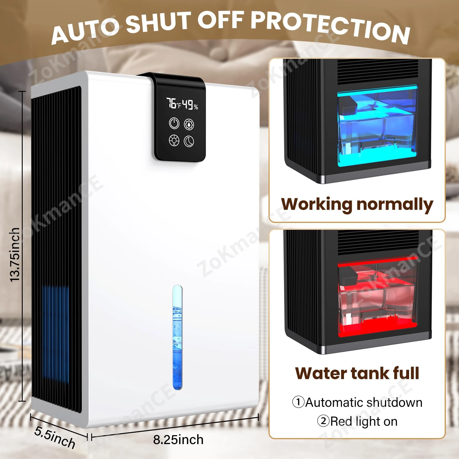 Осушители для дома 118 унций 980 кв. футов с мониторингом влажности осушители