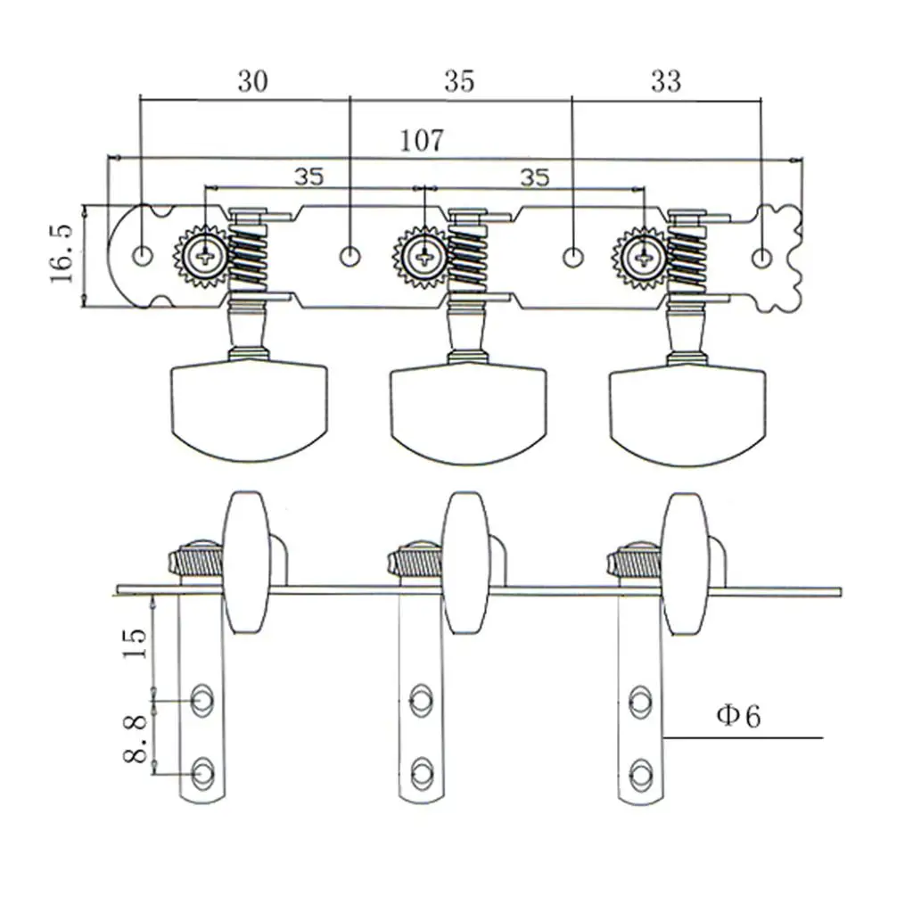 6 шт. 3L3R колки для настройки акустической гитары тюнер хромированная гитара