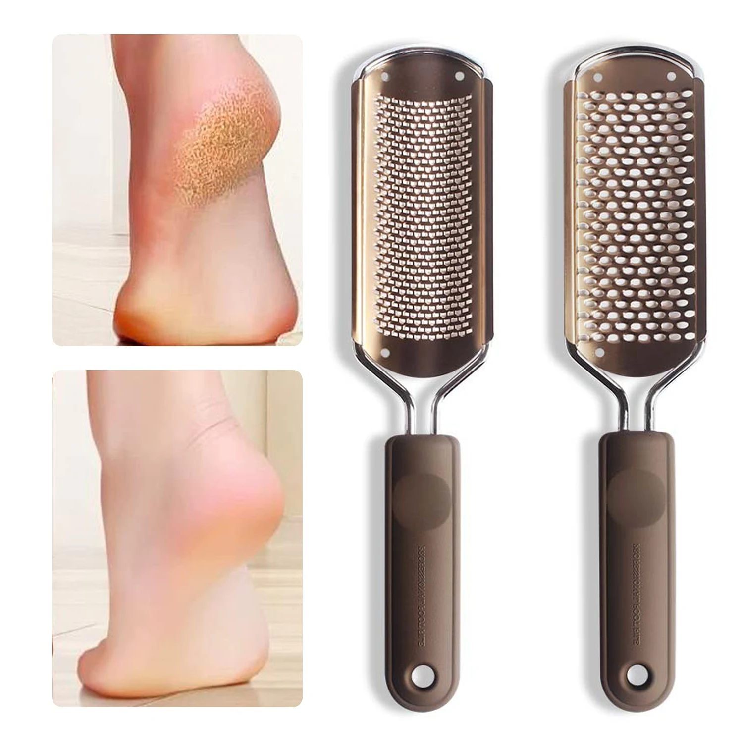 

2 Pcs Foot Rasp File Foot Care Hard Dead Callus Remover Exfoliating Pedicure Reusable Easy Clean Pedicure Tools