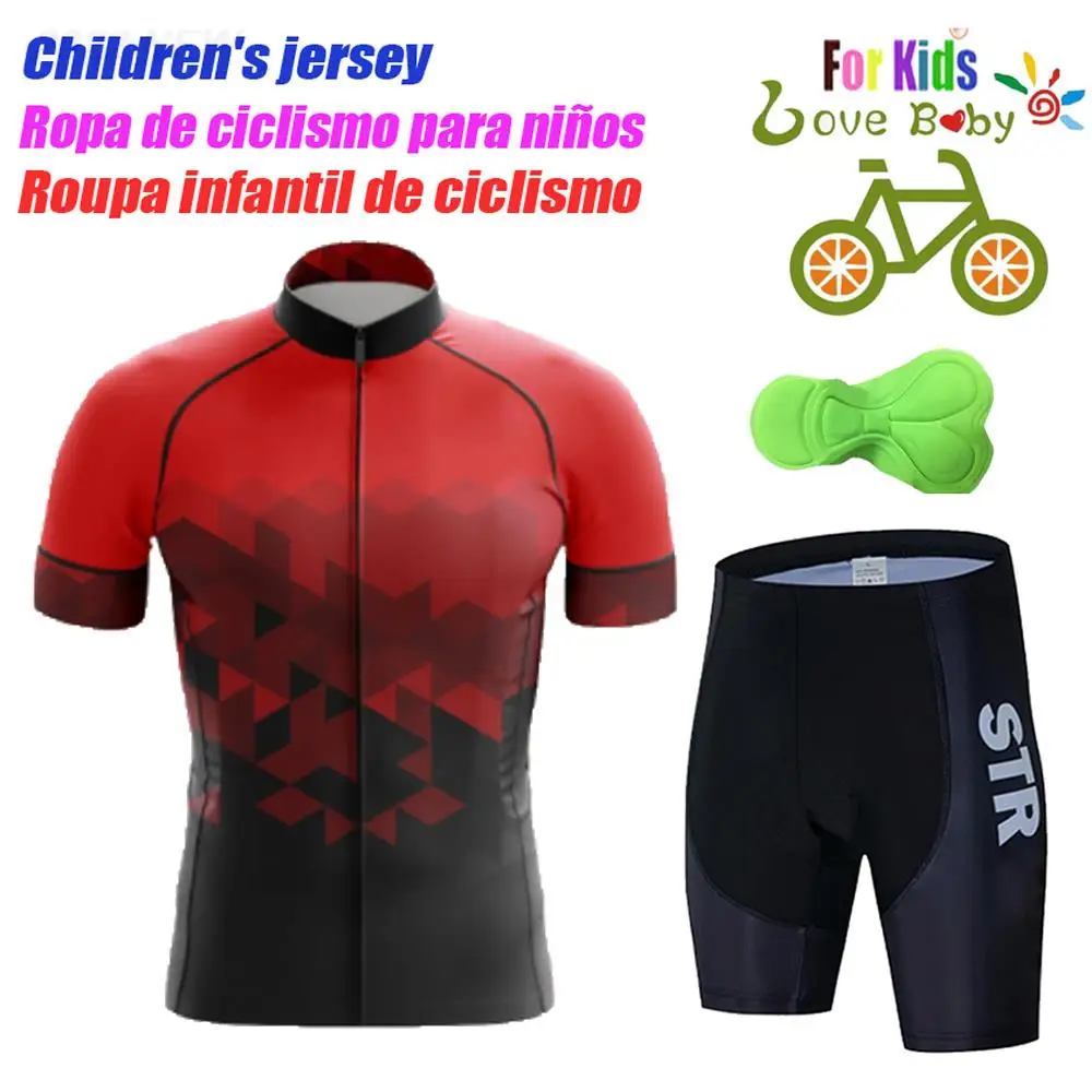 High Quality Kids Cycling Clothing Summer Kids Jersey Set Biking Short Sleeve Clothes Suit MTB Children's Cycling Wear