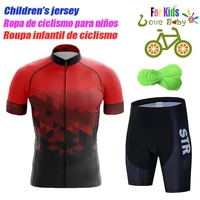 high quality kids cycling clothing summer kids jersey set biking short sleeve clothes suit mtb childrens cycling wear