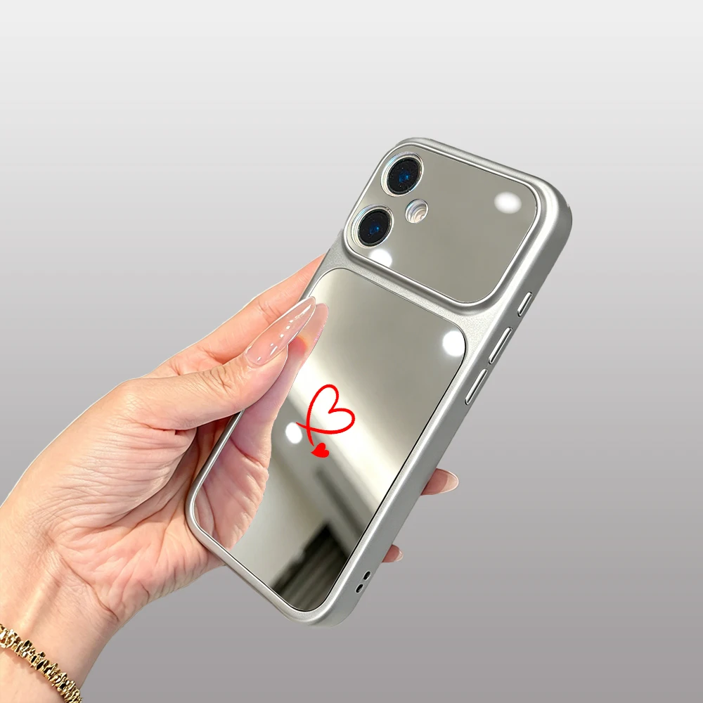 Фото Роскошный чехол для телефона с зеркалом для макияжа для OPPO A5 A5X A6 A6C A6X A6s A7 A17 A38 A58 A60 A76 A78 A98 Pro, мягкий чехол с узором в виде сердца №3