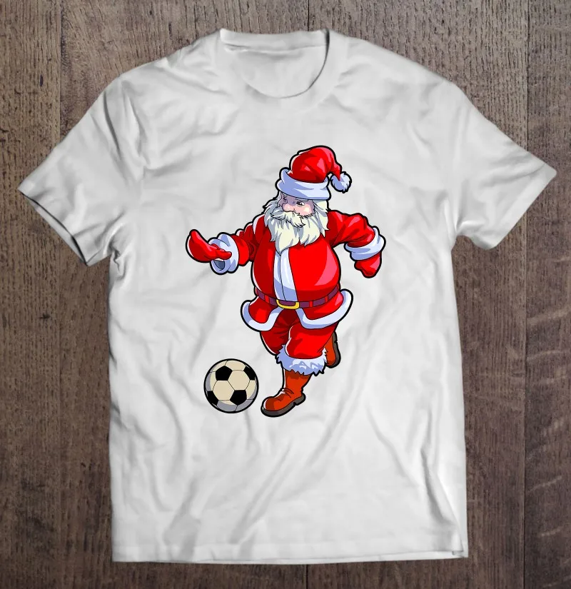 

Рождественская футболка для футбола, мужские, детские, для мальчиков, футболки с Санта-Клаусом, футболка для мужчин, футболка, Мужская футбо...