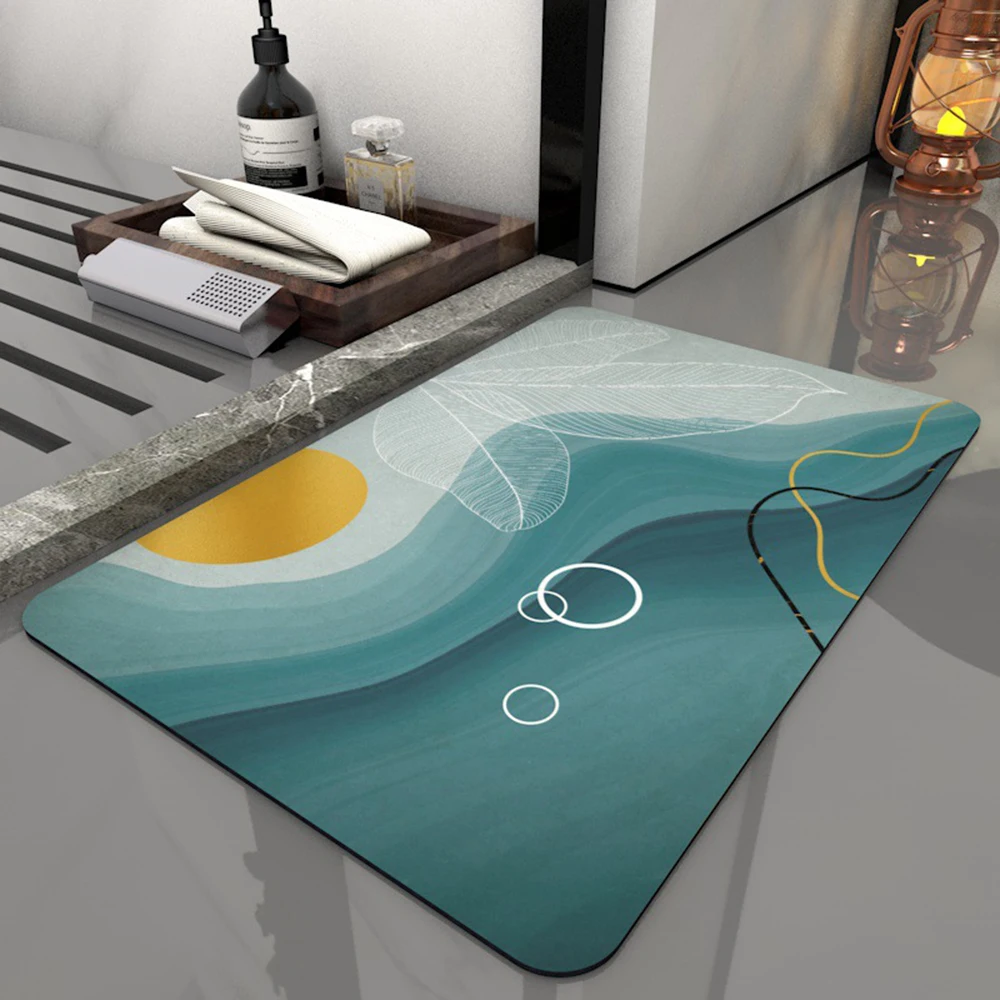 

Bathroom Mat Easy To Clean Super Absorbent Rug Bath Quick- Dry Floor Mats Alfombras Para Doormat Kitchen Area Rug