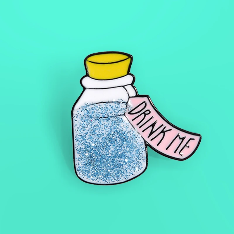 Брошь-булавка в виде бутылки креативная эмалированная брошь с изображением