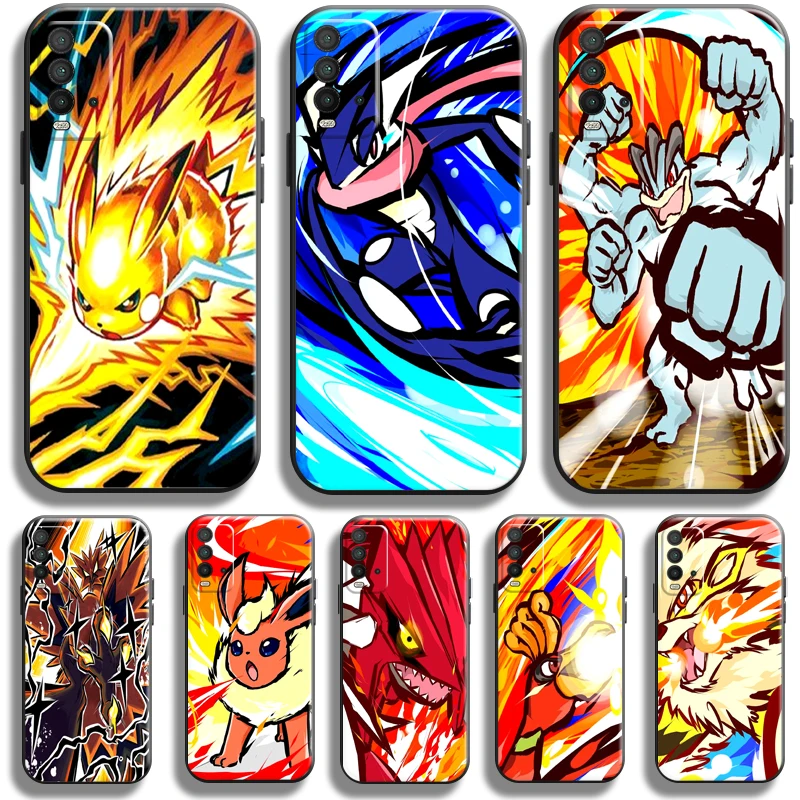 

Pokemon Pikachu For Xiaomi Redmi 9T Phone Case Redmi 9T Black Liquid Silicon Soft Back Silicone Cover Coque