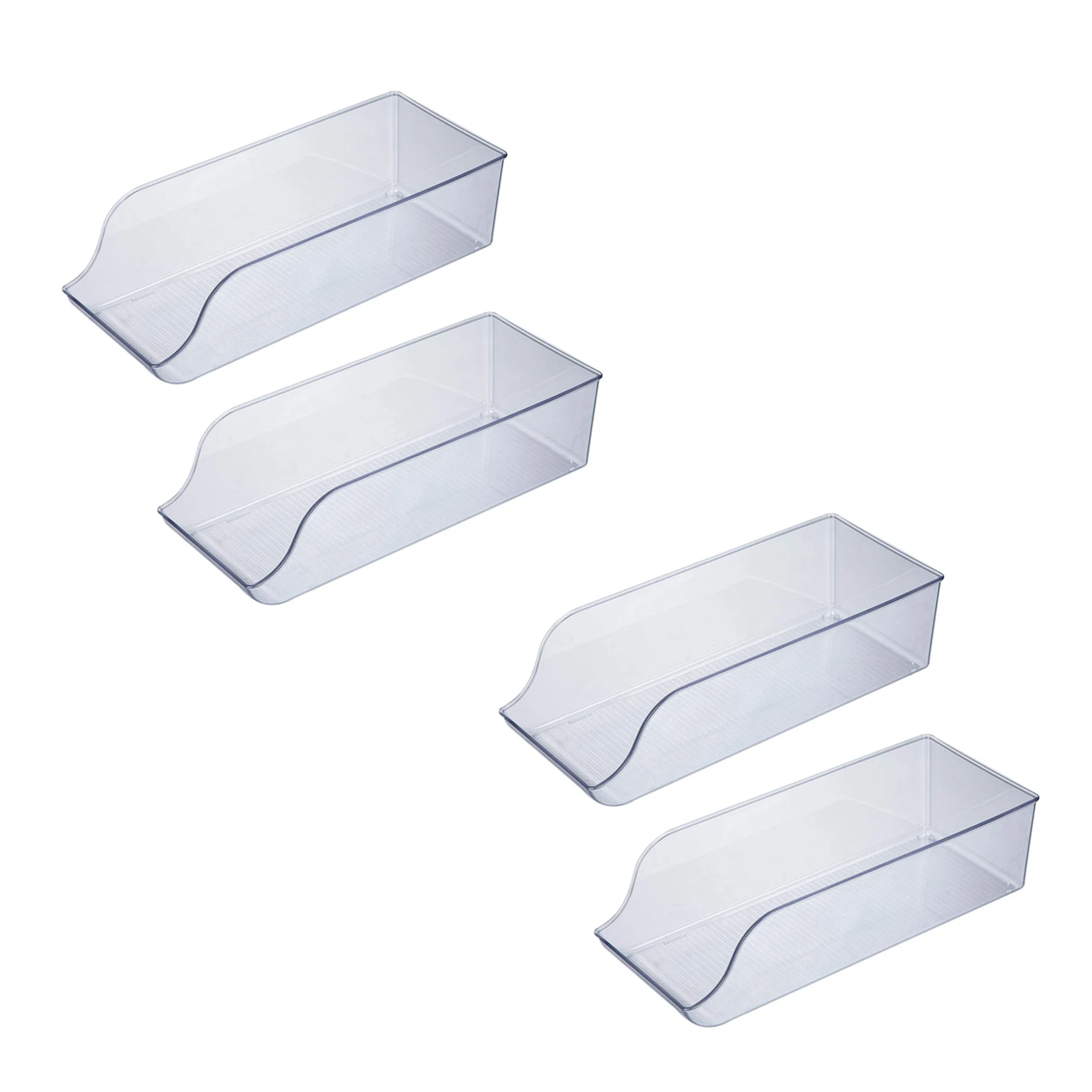 

Set Of 4 Refrigerator Organizer Bin Soda Can Beverage Holder For Fridge, Freezer, Kitchen - Clear Plastic Can