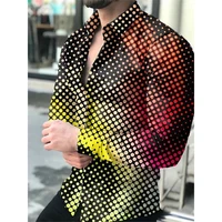 mens long sleeve shirts lapel button casual 3d printed shirts tops spring autumn mens fashion prom clothing streetwear