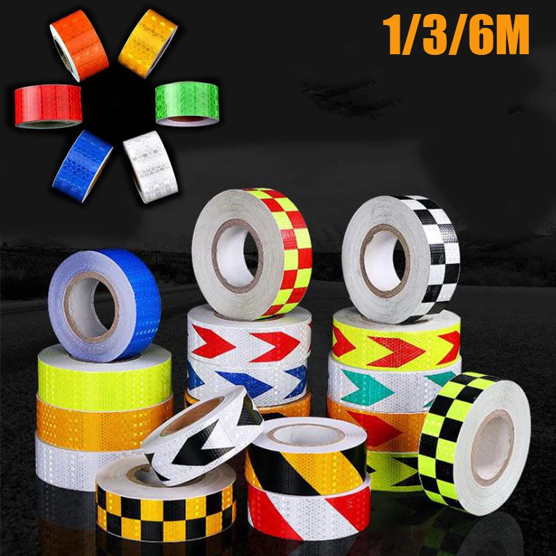 

1/3/6m Car Reflective Sticker Safety Mark Warning Reflector Strips For Car Bicycle Truck Trailer Reflection Decor Accessories