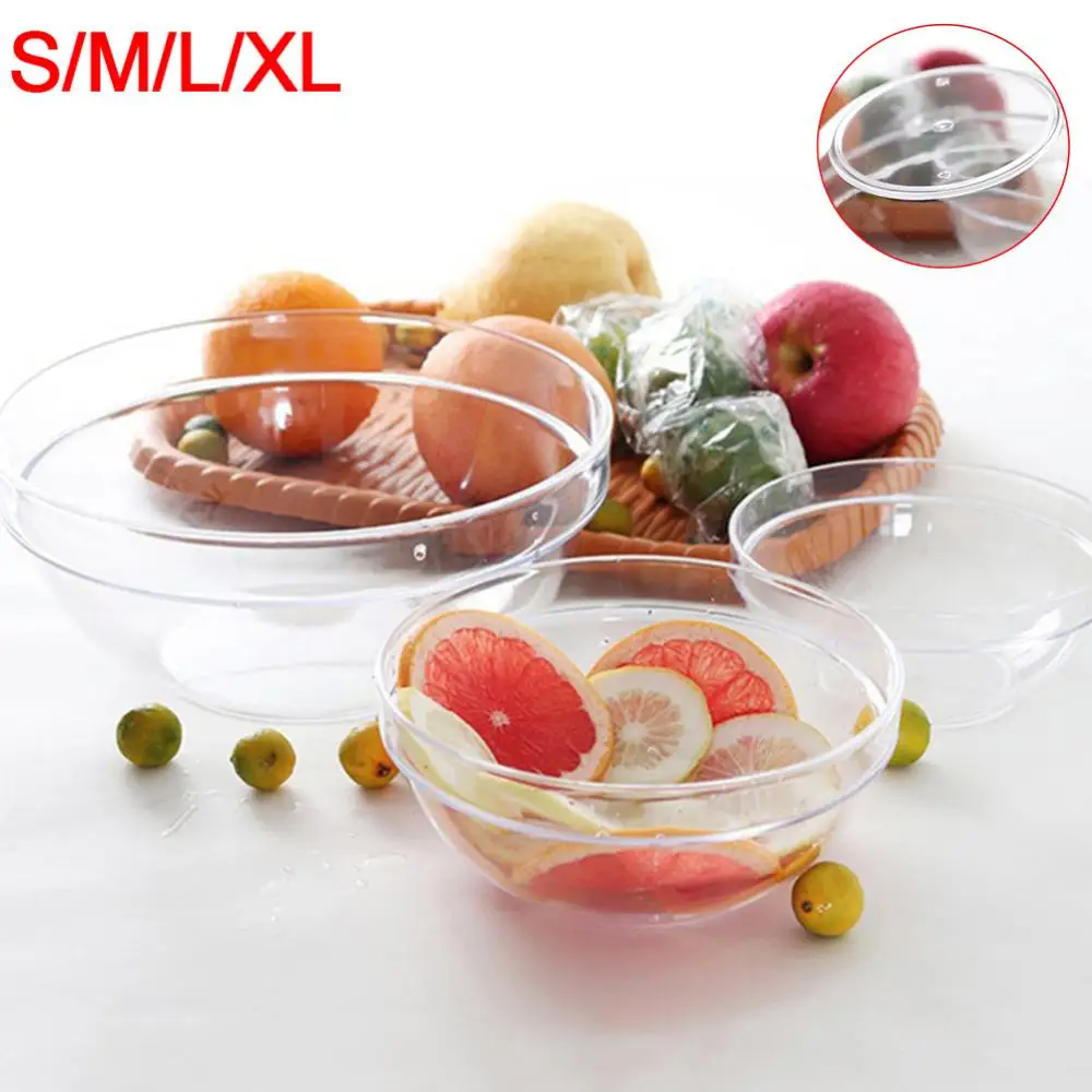 

Tableware Salad Bowl Transparent Food Grade PC Round Vegetables Fruit Dessert