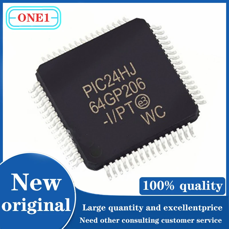 1PCS/lot 	PIC24HJ64GP206-I/PT PIC24HJ64GP206-I PIC24HJ64GP206  IC MCU 16BIT 64KB FLASH 64TQFP IC Chip New original