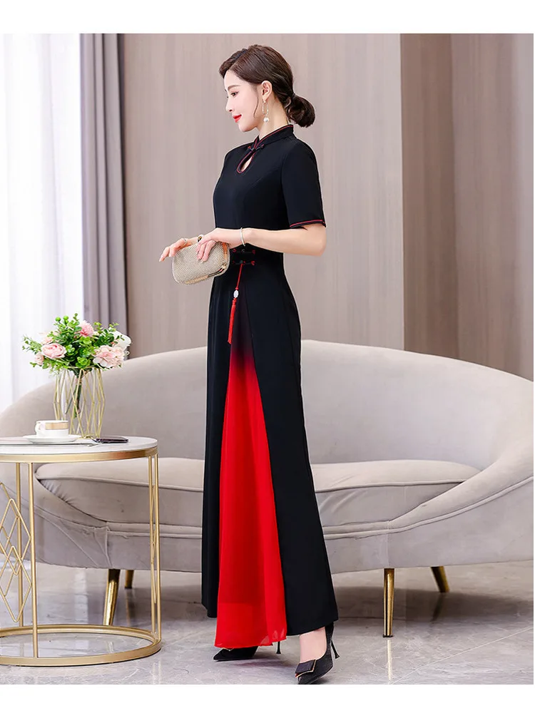 Женское платье для латиноамериканских танцев с градиентной линией танцевальное