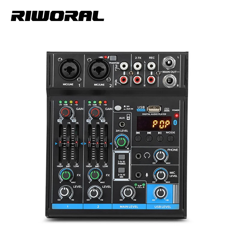 

U8 Professional 4 channel with BT sound card computer home band recording performance stage USB small mixer
