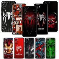 marvel phone case for redmi 10 9 9a 9c 9i k20 k30 k40 plus note 10 11 pro india case soft silicone cover marvel spider logo