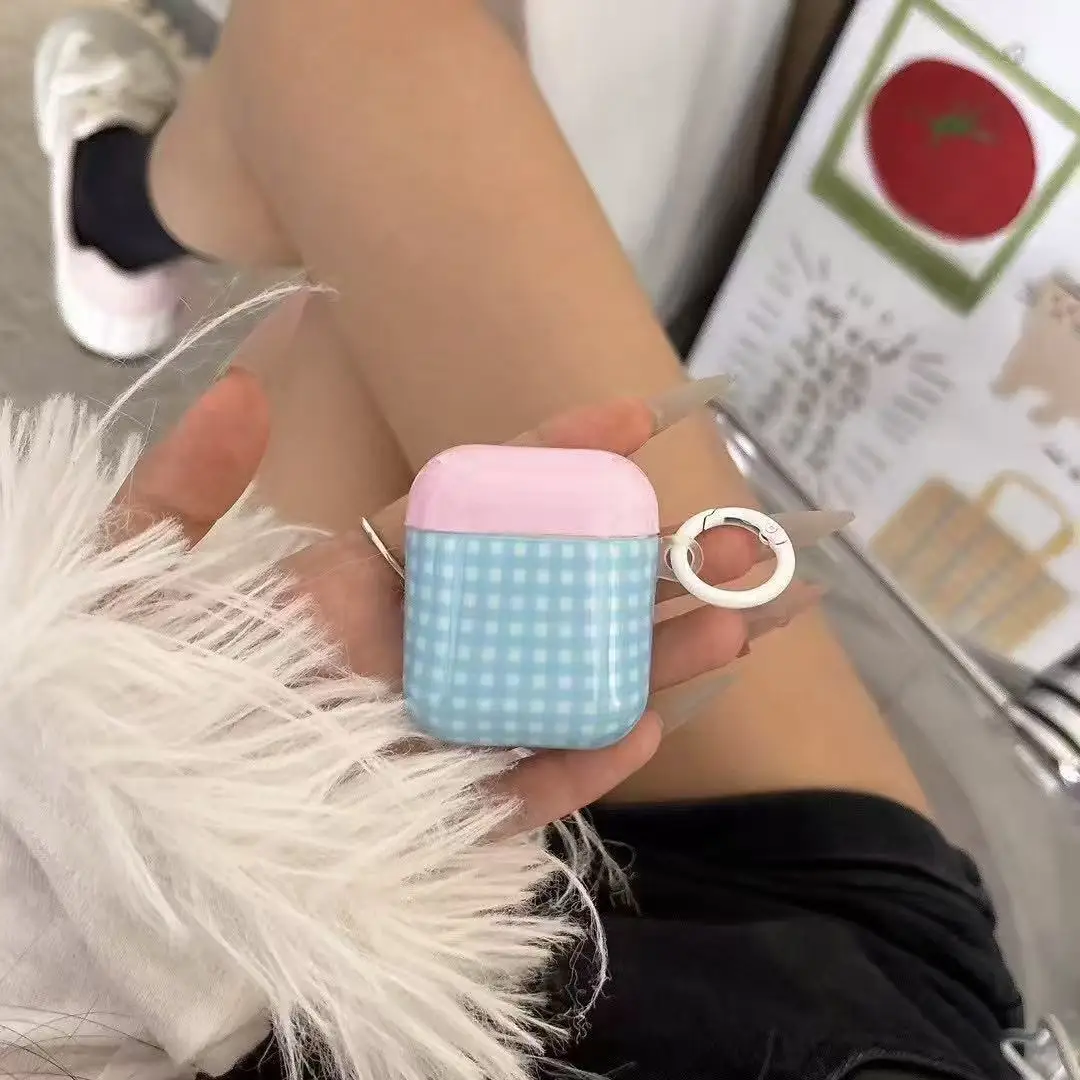 Фото Корейский сетчатый узор, подходящий для AirPods 1/2/3/4 Bluetooth, защитный чехол для наушников Apple AirPods Pro 2, чехол для наушников с защитой от падения №3