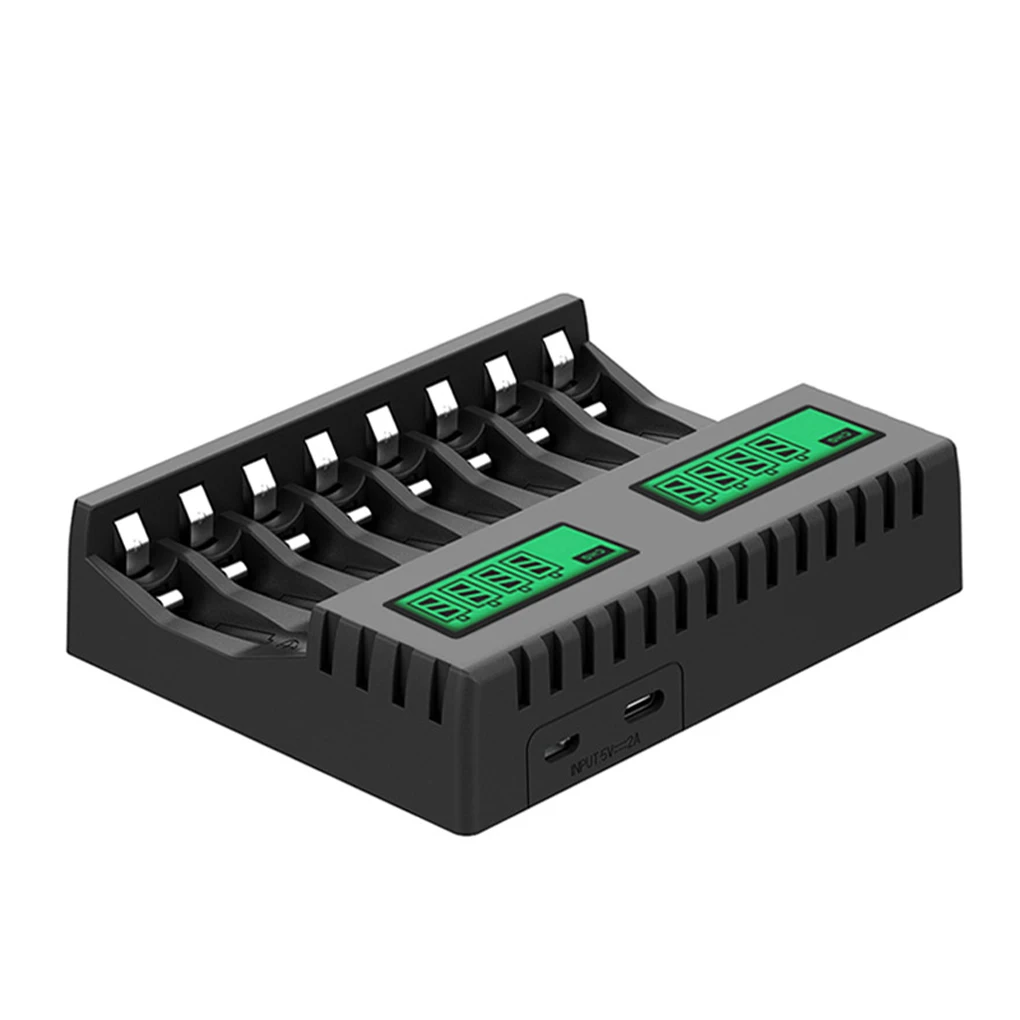 

8 Slots Battery Charger AA/AAA Rechargeable Batteries Charging Plastic Household Office Reverse Polarity Protection Charge