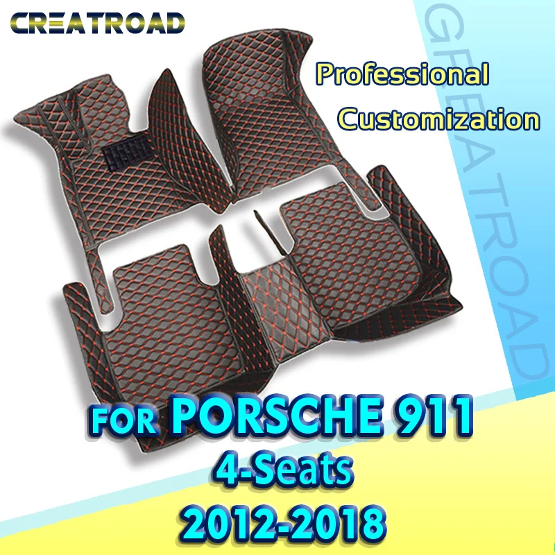 

Car floor mats for Porsche 911（Four seats）2012 2013 2014 2015 2016 2017 2018 Custom auto foot Pads automobile