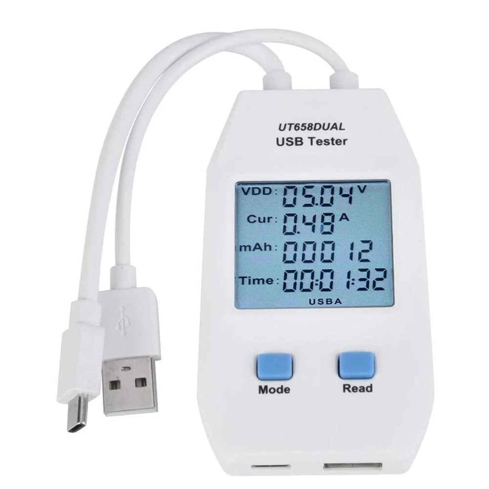 USB-тестер ЖК-USB-тестер детектор вольтметр амперметр цифровой тестер мощности (UT658