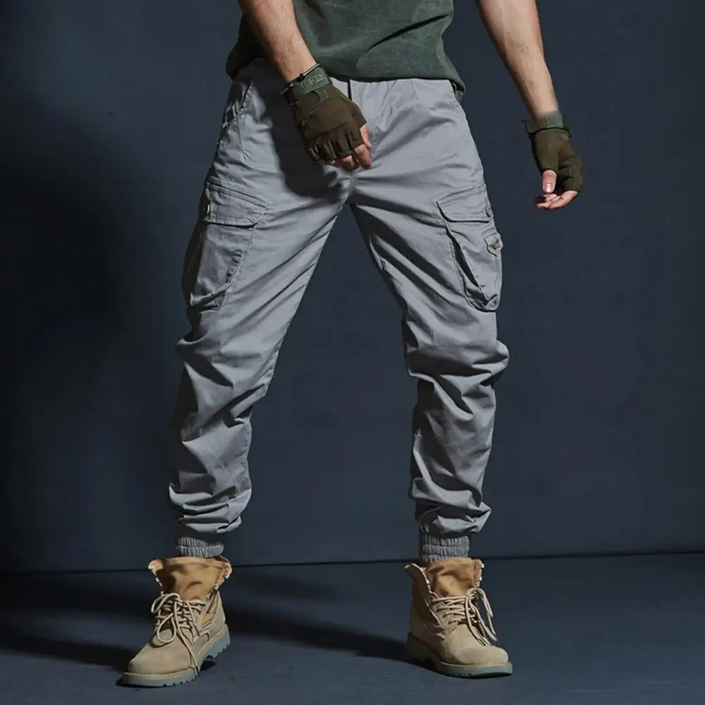 

Cool Trendy Loose-fitting Pure Color Cargo Pants Streetwear Joggers Pants All Match for Sports