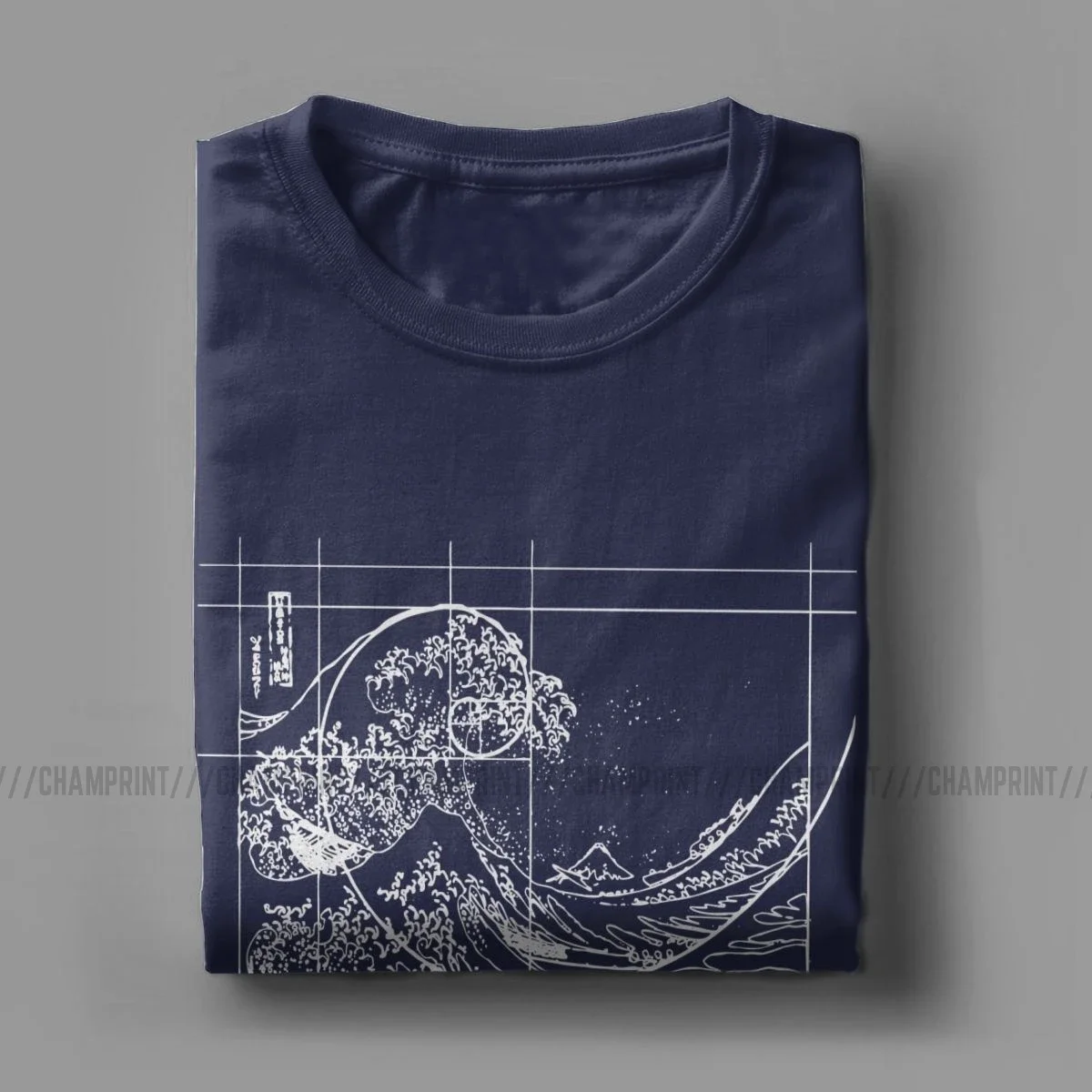 Hokusai соответствует Fibonacci Мужская футболка с золотым соотношением сторон